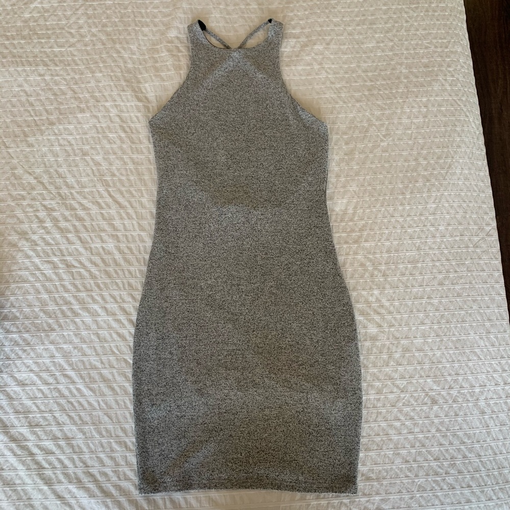 UK2LA Gray backless dress
